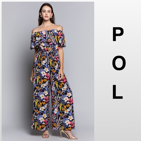 POL TROPICAL FADE AWAY RELAXED FIT JUMPSUIT - Picture 2 of 6